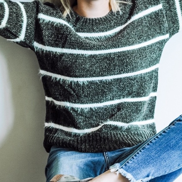 Striped Chenille Sweater - Picture 5 of 11